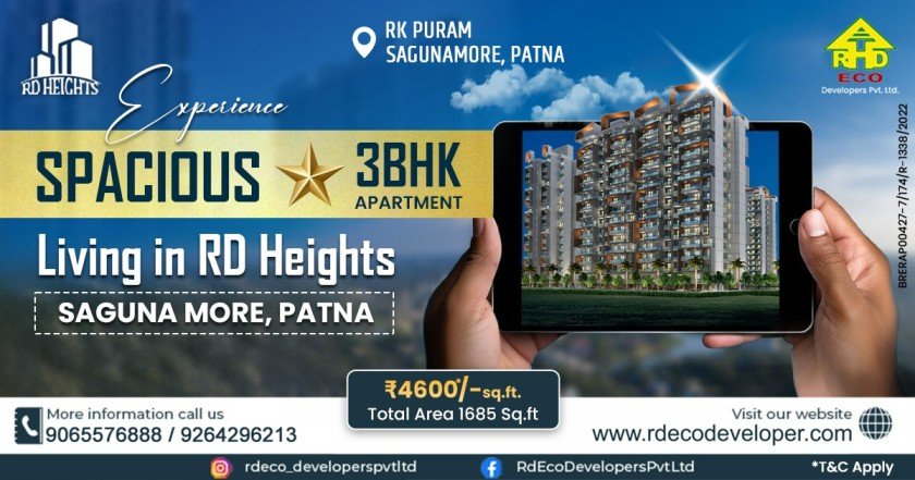 3BHK Apartment Living in RD Heights